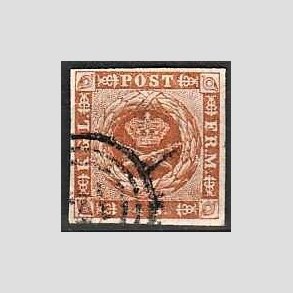 FRIMRKER DANMARK | 1854-57 - AFA 4 - 4 Skilling brun - Stemplet