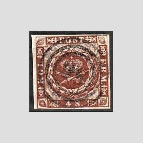 FRIMRKER DANMARK | 1858-62 - AFA 7 - 4 Skilling brun - Lux Stemplet
