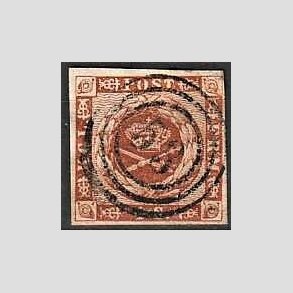 FRIMRKER DANMARK | 1858-62 - AFA 7 - 4 Skilling brun - Lux Stemplet