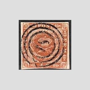 FRIMRKER DANMARK | 1854-57 - AFA 4 - 4 Skilling brun - Stemplet