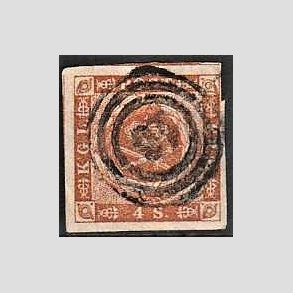FRIMRKER DANMARK | 1854-57 - AFA 4 - 4 Skilling brun - Stemplet