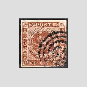 FRIMRKER DANMARK | 1854-57 - AFA 4 - 4 Skilling brun - Stemplet