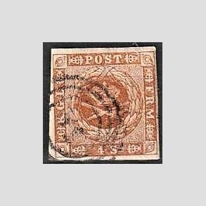 FRIMRKER DANMARK | 1854-57 - AFA 4 - 4 Skilling brun - Stemplet
