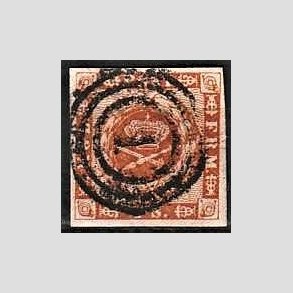 FRIMRKER DANMARK | 1854-57 - AFA 4 - 4 Skilling brun - Stemplet