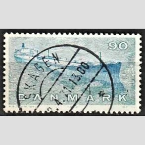 FRIM�RKER DANMARK | 1970 - AFA 506 - Dansk Skibsfart - 90 �re bl�gr�n/bl� - Pragt Stemplet Skagen