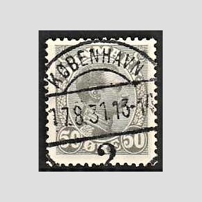 FRIMRKER DANMARK | 1921-22 - AFA 129a - Chr. X 50 re gr - Lux Stemplet Kbenhavn
