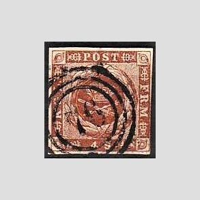 FRIMRKER DANMARK | 1854-57 - AFA 4 - 4 Skilling brun - Stemplet
