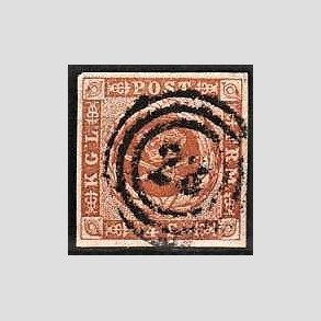 FRIMRKER DANMARK | 1854-57 - AFA 4 - 4 Skilling brun - Stemplet