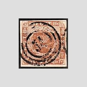 FRIMRKER DANMARK | 1854-57 - AFA 4 - 4 Skilling brun - Stemplet