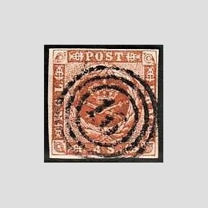 FRIMRKER DANMARK | 1854-57 - AFA 4 - 4 Skilling brun - Stemplet