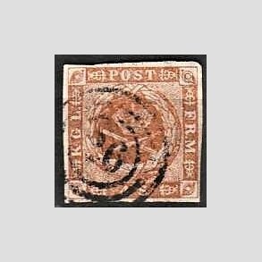 FRIMRKER DANMARK | 1854-57 - AFA 4 - 4 Skilling brun - Stemplet