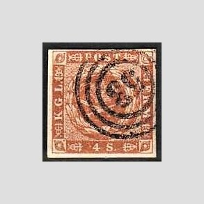 FRIMRKER DANMARK | 1854-57 - AFA 4 - 4 Skilling brun - Stemplet