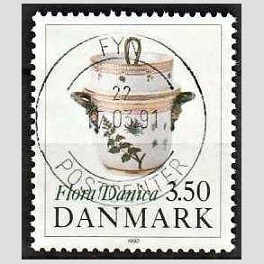 FRIMRKER DANMARK | 1990 - AFA 968 - Flora Danica 200 r - 3,50 Kr. flerfarvet - Pragt Stemplet
