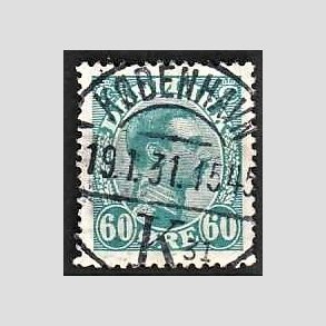 FRIMRKER DANMARK | 1921-22 - AFA 130 - Chr. X 60 re blgrn - Lux Stemplet