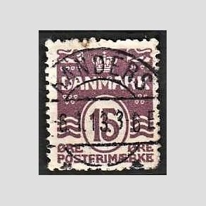 FRIM�RKER DANMARK | 1905-06 - AFA 46 - B�lgelinie 15 �re brunlilla - Lux Stemplet