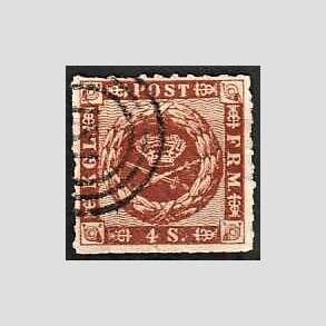 FRIMRKER DANMARK | 1863 - AFA 9 - 4 Skilling brun - Stemplet