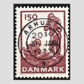 FRIM�RKER DANMARK | 1976 - AFA 630 - Dansk glasproduktion - 150 �re brunlilla - Pragt Stemplet �rhus C
