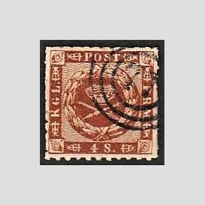 FRIMRKER DANMARK | 1863 - AFA 9 - 4 Skilling brun - Stemplet
