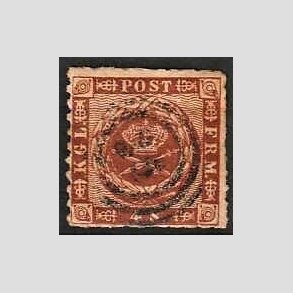 FRIMRKER DANMARK | 1863 - AFA 9 - 4 Skilling brun - Stemplet