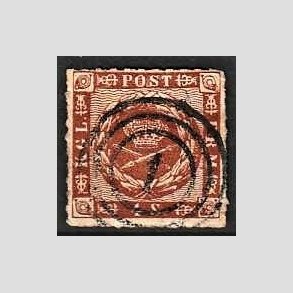 FRIMRKER DANMARK | 1863 - AFA 9 - 4 Skilling brun - Stemplet