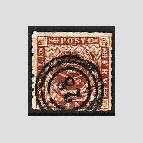 FRIMRKER DANMARK | 1863 - AFA 9 - 4 Skilling brun - Stemplet