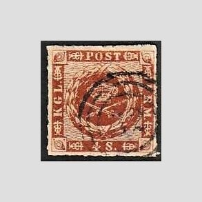 FRIMRKER DANMARK | 1863 - AFA 9 - 4 Skilling brun - Stemplet