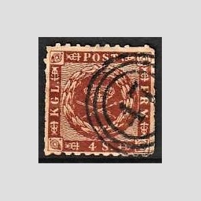 FRIMRKER DANMARK | 1863 - AFA 9 - 4 Skilling brun - Stemplet