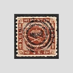 FRIMRKER DANMARK | 1863 - AFA 9 - 4 Skilling brun - Stemplet