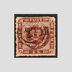 FRIMRKER DANMARK | 1863 - AFA 9 - 4 Skilling brun - Stemplet