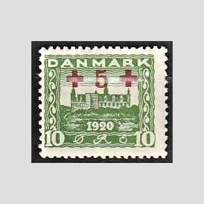 FRIMRKER DANMARK | 1921 - AFA 120 - +5 +10 re grn Rde Kors provisorier - Ubrugt