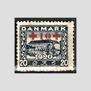 FRIMRKER DANMARK | 1921 - AFA 121 - +10 +20 re bl Rde Kors provisorier - Ubrugt