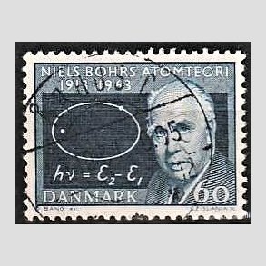 FRIM�RKER DANMARK | 1963 - AFA 421 - Niels Bohr - 60 �re m�rkbl� - Lux Stemplet