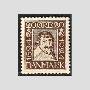 FRIM�RKER DANMARK | 1924 - AFA 142 - Postjubil�um 20 �re brun - Postfrisk