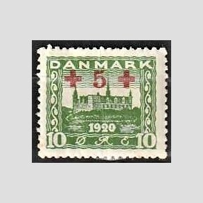 FRIMRKER DANMARK | 1921 - AFA 120 - +5 +10 re grn Rde Kors provisorier - Ubrugt