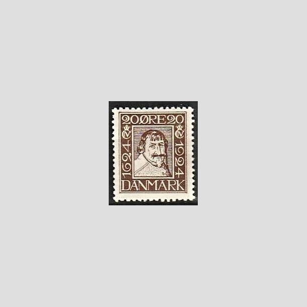FRIMRKER DANMARK | 1924 - AFA 142 - Postjubilum 20 re brun - Postfrisk