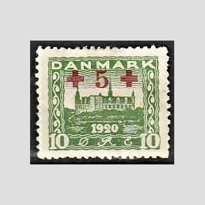 FRIMRKER DANMARK | 1921 - AFA 120 - +5 +10 re grn Rde Kors provisorier - Ubrugt