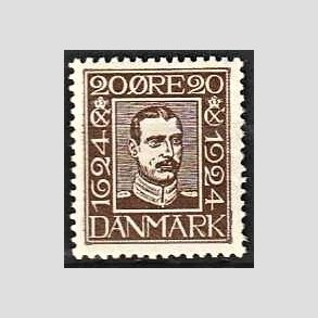 FRIM�RKER DANMARK | 1924 - AFA 140 - Postjubil�um 20 �re brun - Postfrisk