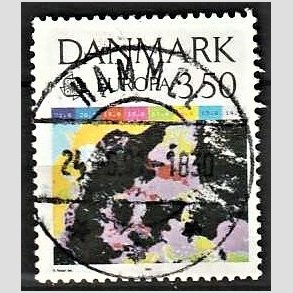 FRIM�RKER DANMARK | 1991 - AFA 989 - Europam�rker rumflyvning - 3,50 Kr. flerfarvet - Pragt Stemplet