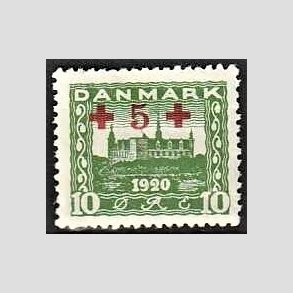 FRIMRKER DANMARK | 1921 - AFA 120 - +5 +10 re grn Rde Kors provisorier - Ubrugt