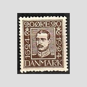FRIM�RKER DANMARK | 1924 - AFA 143 - Postjubil�um 20 �re brun - Postfrisk