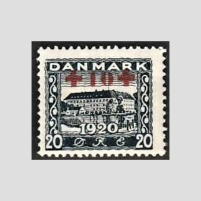 FRIMRKER DANMARK | 1921 - AFA 121 - +10 +20 re bl Rde Kors provisorier - Ubrugt