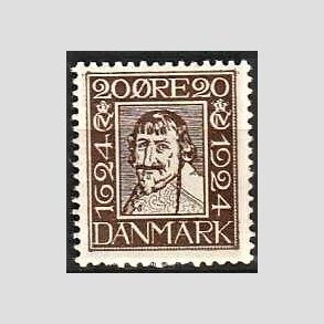 FRIM�RKER DANMARK | 1924 - AFA 141 - Postjubil�um 20 �re brun - Postfrisk