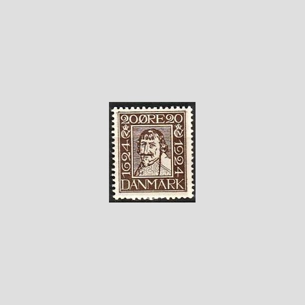 FRIMRKER DANMARK | 1924 - AFA 141 - Postjubilum 20 re brun - Postfrisk