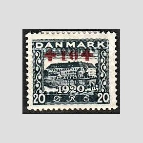 FRIMRKER DANMARK | 1921 - AFA 121 - +10 +20 re bl Rde Kors provisorier - Ubrugt