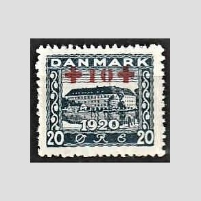 FRIMRKER DANMARK | 1921 - AFA 121 - +10 +20 re bl Rde Kors provisorier - Ubrugt
