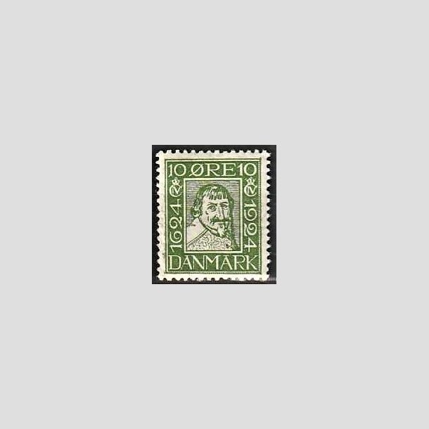 FRIMRKER DANMARK | 1924 - AFA 134 - Postjubilum 10 re grn - Postfrisk