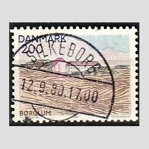 FRIM�RKER DANMARK | 1980 - AFA 702 - Nord for Limfjorden - 200 �re flerfarvet - Pragt Stemplet Silkeborg