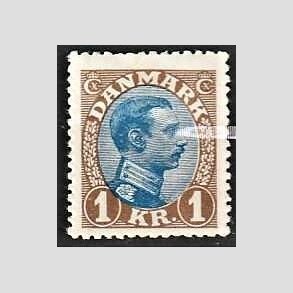 FRIMRKER DANMARK | 1921-22 - AFA 131a - Chr. X 1 Kr. brun/bl Type II - Ubrugt!
