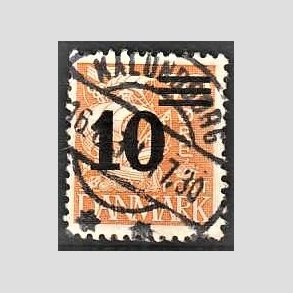 FRIMRKER DANMARK | 1934 - AFA 222 - 10/30 re orangegul provisorier - Lux Stemplet