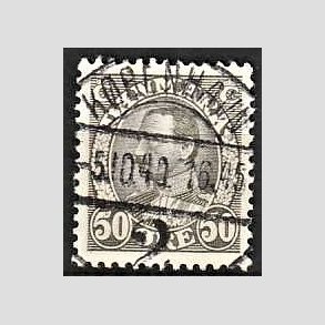 FRIMRKER DANMARK | 1934 - AFA 209 - Chr. X 50 re gr - Lux Stemplet Kbenhavn
